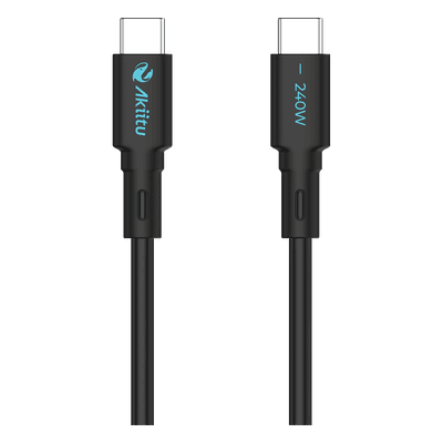 Cable de Carga USB-C a C / 240W / GaN / 480 Mbps / 1 m (3.28 ft) / Magnético / Silicona Médica / Aluminio Anodizado