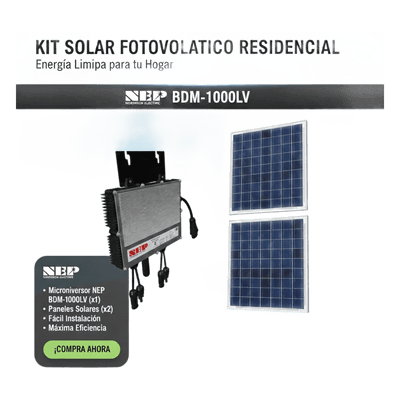 Kit Solar de Interconexión / 1 kW / 127 Vca / Microinversor / Paneles y Estructura Incluidos / WiFi