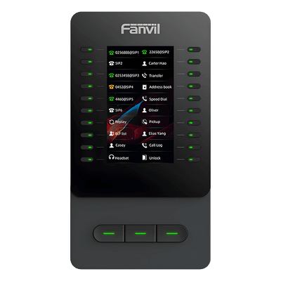 Módulo de Expansión IP / Pantalla Color 4.3 Pulgadas / 60 Teclas DSS Programables / USB Tipo-C / Cascada hasta 4 Unidades / Soporte Ajustable 40° y 45°