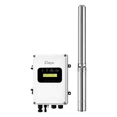 Bomba Solar Sumergible / 800 W (1 HP) / Motor DC de Imanes Permanentes / Voltaje Operativo 30-110 Vcd / Controlador Integrado IP65 / Acero Inoxidable 304
