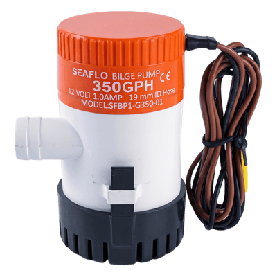 Bomba de Achique / 350 GPH (1325 LPH) / 12V CD / Anti-Airlock / Sellos Herméticos / Filtro Removible