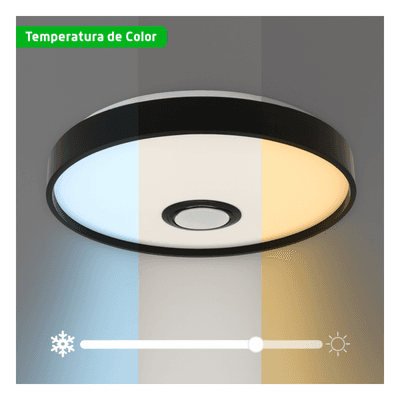 Luminario LED RGB / 30W / 2400 Lúmenes / Bluetooth / Control por App / Voltaje Universal 85-265V / 380 mm (1.2 ft) Diámetro