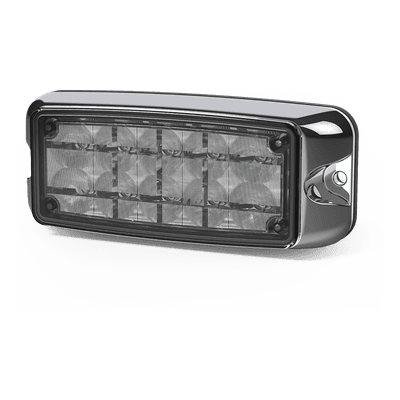 Luz LED de Advertencia / 10 LED / Doble Color Rojo/Claro / 5 x 2 Pulgadas / Montaje Superficial / 12 a 24 VDC / IP Exteriores