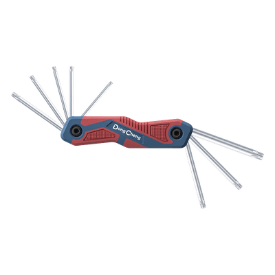 Juego de Llaves Hexagonales Torx® / 8 Piezas / Acero Cr-V / Diseño Navaja Compacto / T9 a T40