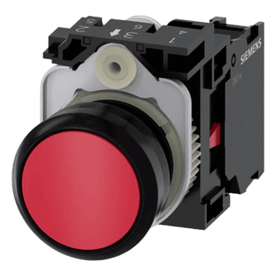 Pulsador Industrial / 22 mm / IP69K / Contacto NC / 10 A / 6 kV / -25°C a +70°C