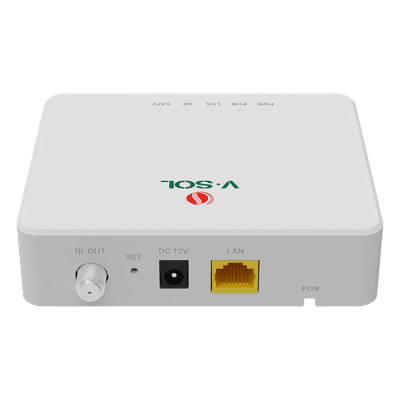 ONU Bridge / Dual GPON-EPON / 1x SC/APC PON / 1x LAN Gigabit / 1x CATV / Triple Play / 130x100x30 mm (5.1x3.9x1.2 in)