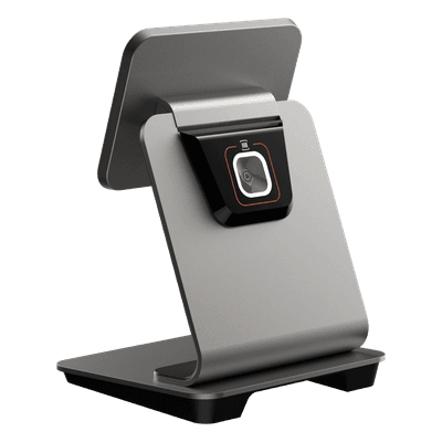 Base de Escritorio con Escáner 1D/2D / Conexión Quick Lock / Eje Giratorio 145° / Alimentación Inversa / Diseño Metálico