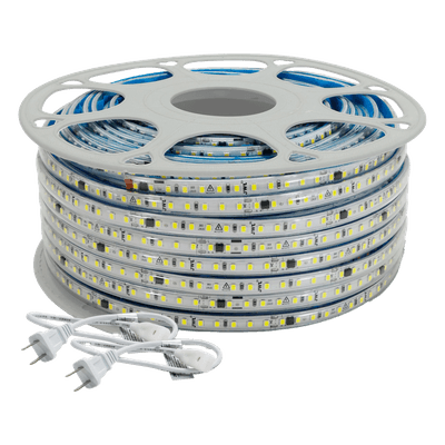 Manguera LED Luminosa / Resina Transparente / 50 m / 110V CA / 4.2 A / 500 W / 164 pies / T.C.C. 6500 K / IP65