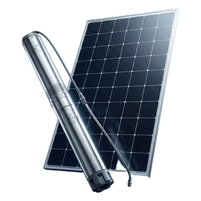 Kit de Bombeo Solar / Bomba Sumergible / 5 Módulos Fotovoltaicos / Inclinación 20° / 6 Horas Operación Diaria