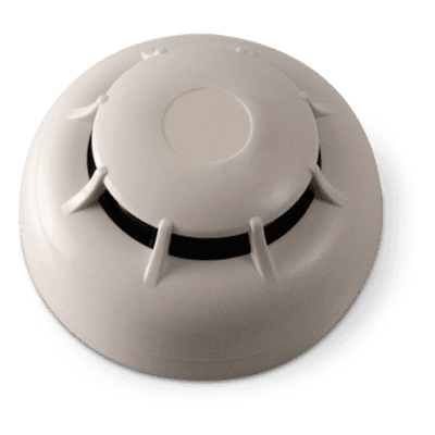 Detector de Humo Óptico / 4 Sensibilidades Programables 0.08-0.15 dB/m / Muestreo Cada 4 s / Compensación Automática de Suciedad / IP43 / Consumo Ultra Bajo 90 µA