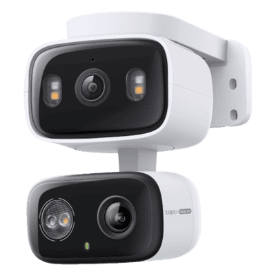 Cámara de Seguridad Dual PTZ / 2 Lentes 2K+2K (3MP cada uno) / 3x Claridad Telefoto / IP65 Exterior / IA Inteligente / Seguimiento Sincronizado / Vista Dual Simultánea / Color Night Vision / Audio Bidireccional / 125.5° Gran Angular + 67