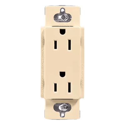 Receptáculo Dúplex / 15 A / 125 V / NEMA 5-15R / Sin Placa / Color Marfil