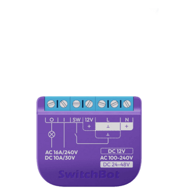 Relé Switch Inteligente para Garaje / WiFi + BLE / Matter / Entrada 12-48V CC o 100-240V CA / Salida 30V 10A / 42 x 36 x 16 mm (1.7 x 1.4 x 0.6 in)