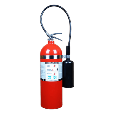 Extintor de CO2 / 20 lb (9.07 kg) / Descarga 18 s / Alcance 1.2-2.4 m (4-8 ft) / Fuego Clase B y C / UL Listado / -30°C a 49°C (-22°F a 120°F)