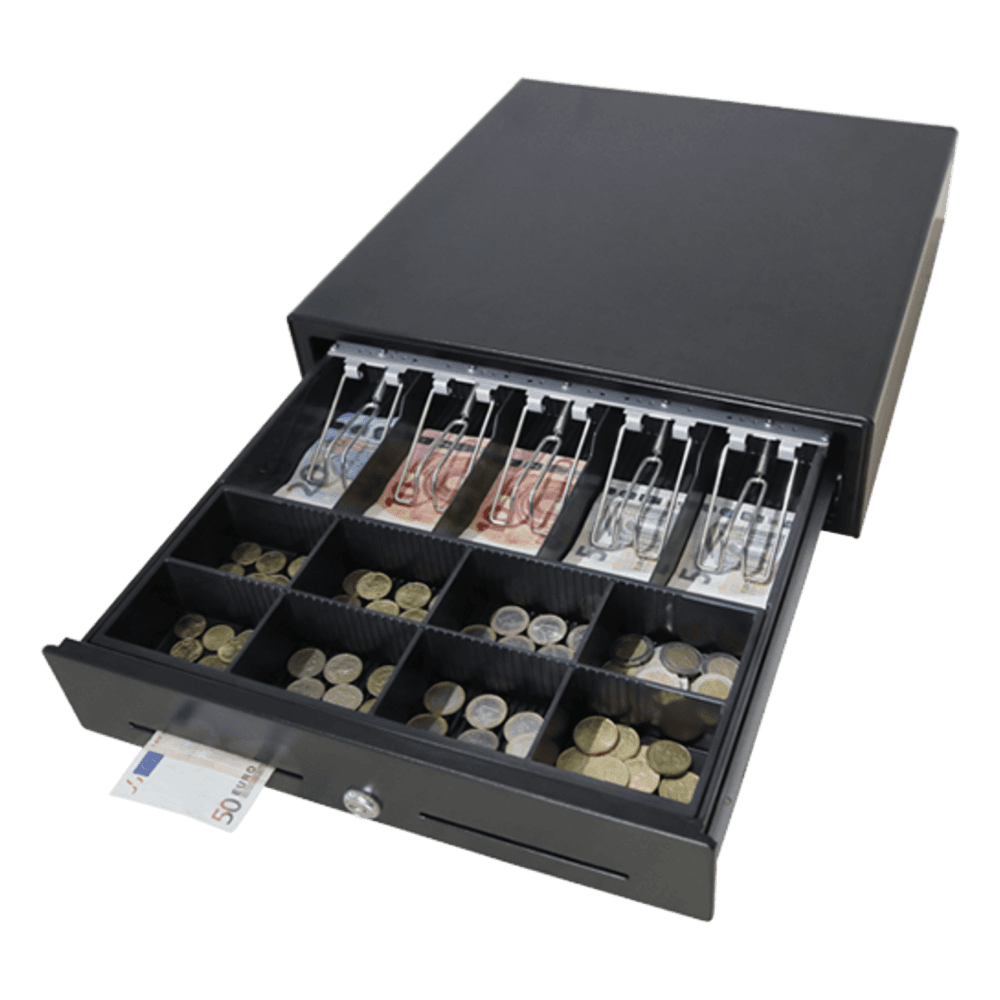 Cajón de Efectivo / Apertura Push Open / Sin Electricidad / Insertos Ajustables / Acero SPCC / 410 mm