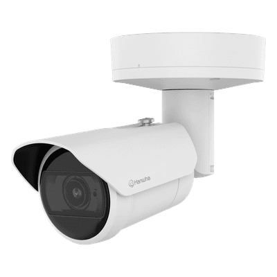 Cámara Bullet AI IR 2 Megapixel (1080p) / Lente 2.8-12 mm / IR 50 m (164 ft) / IP66-IP67-IK10 / Análisis IA / Wisenet 9 / Dual NPU / -40°C a +60°C / PoE