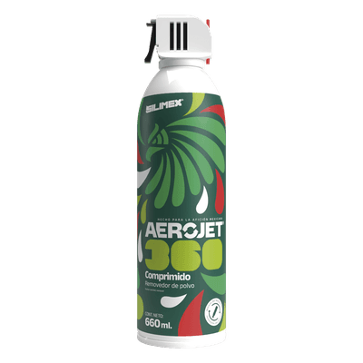 Removedor de polvo y residuos (aire comprimido) con aplicación 360º para limpieza de equipos electrónicos, válvula anti-estallamiento, 660 ml