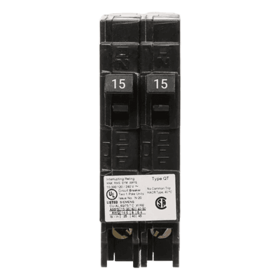 Interruptor Termomagnético Duplex / 2 Polos / 15-15 A / 120 VCA / 10 kA / Enchufable