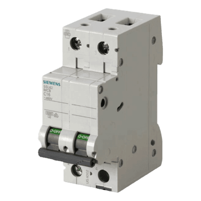 Interruptor Automático Magnetotérmico / 2 Polos / 20A / 6kA / Curva C / Montaje Riel DIN