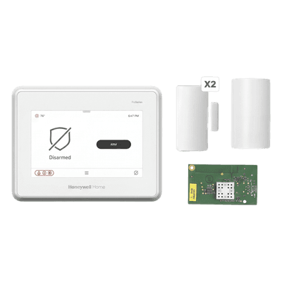 Kit de Alarma / Panel Táctil 7 Pulgadas / 250 Zonas / WiFi y Z-Wave Plus / PIR 12 x 17 m (39.4 x 55.8 ft) / 2 Contactos Magnéticos / Sirena 85 dB