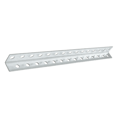 Ángulo Perforado / 50 cm (19.7 ft) / Ancho 2.5 cm / Soporte Guía Horizontal / Acero Galvanizado