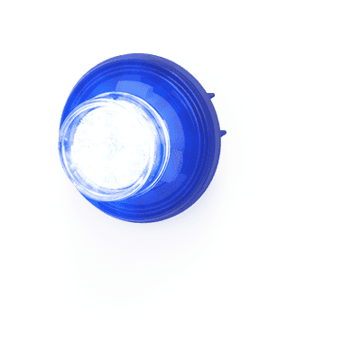 Estrobo LED Oculto / 12 LEDs / Azul/Blanco / 12-24 V DC / Lente Transparente / Bisel Negro