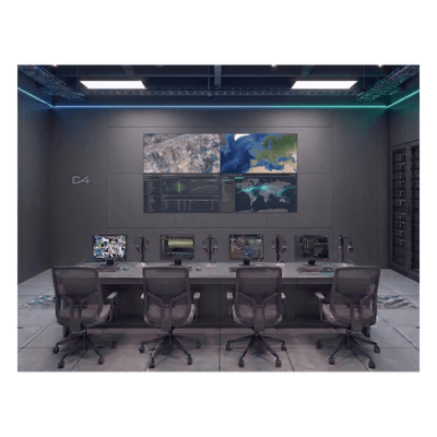 Videowall 2x2 / 4 Pantallas LCD 55" Full HD / Bisel 3.5 mm / Decodificador 16 Salidas HDMI 4K / Montaje de Pared / Operación 24/7