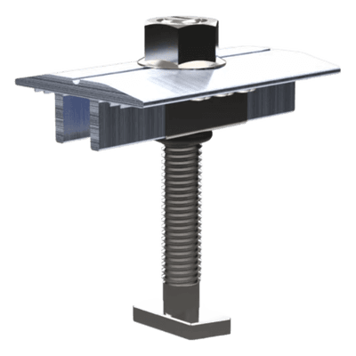 Abrazadera Intermedia para Módulos Solares / Aluminio Serie 6000 / Módulos 30-40 mm / 47 g / Acero Inoxidable / 4 Sistemas de Montaje