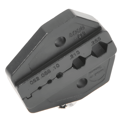 Mordaza para Plegar Conectores de Anillo / 5 Cavidades Intercambiables / Cables RG-58/U, RG-59/U, RG-142/U, RG-8/X / 0.052" a 0.255"