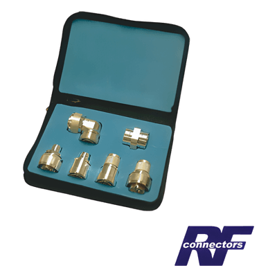 Kit de Adaptadores RF / 7-16 DIN y N / 6 Piezas / Rectos y Angulares / Telecomunicaciones
