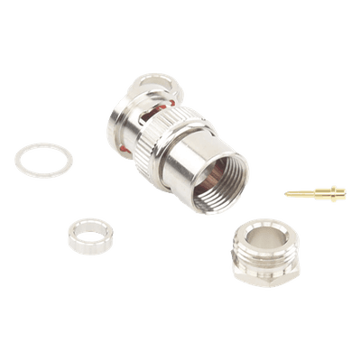 Conector BNC Macho / Rosca / RG-59/U / 75 Ohm / Níquel-Oro-Teflón / 14.8 x 24 mm
