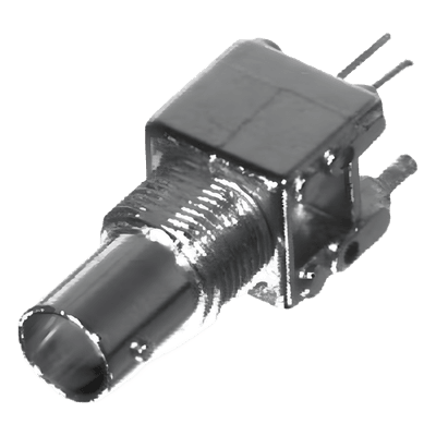 Conector BNC Hembra a 75 Ohm, Montaje Vertical en PCB.