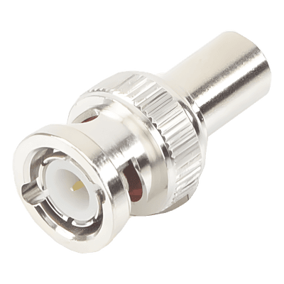 Carga Coaxial Terminal de 75 Ohm para CCTV, 1/2 Watt, en Conector BNC Macho, Níquel/ Oro/ Delrin