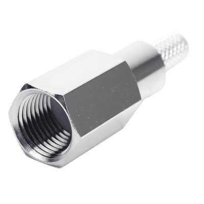Conector Coaxial FME Macho / Anillo Plegable / Cable RG-58/U / Cuerpo Níquel / Contacto Oro / Aislante Teflón