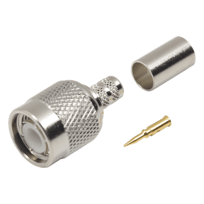 Conector TNC Macho / Anillo Plegable / LMR-240 RG-8/X Belden 9258 / Níquel Oro Delrin