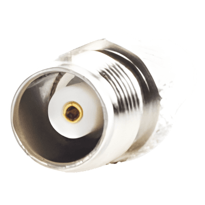 Adaptador de RF / Conector TNC Hembra a SMA Macho / Montaje en Línea / Cuerpo Bronce Niquelado / Contacto Oro / Aislante Teflón