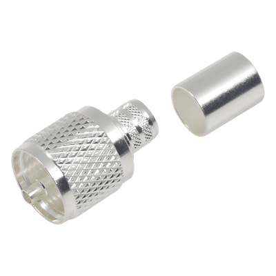 Conector UHF Macho / Anillo Plegable / RG-8, RG-213/U, BELDEN 8237, 8267 / Cuerpo Bronce Niquelado