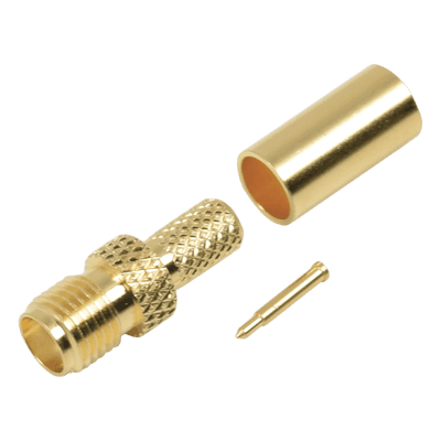 Conector Coaxial SMA / Hembra Inverso / Anillo Plegable / Cable RG-58/U / Recubrimiento Oro / Aislante Teflón
