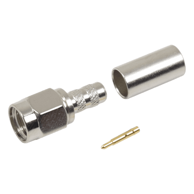 Conector RF SMA Macho / Anillo Plegable / 50 Ω / 12.4 GHz / RG-58/U LMR-195 / Teflón PTFE
