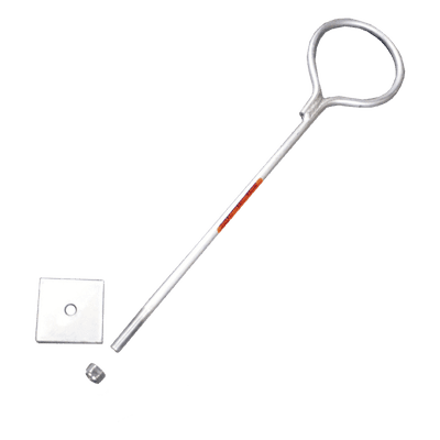 Ancla de Losa o Pared / Varilla 3/4" (19 mm) / Longitud 65 cm / Argolla 12 cm / Galvanizado en Caliente / Torre hasta 60 m (196.9 ft)