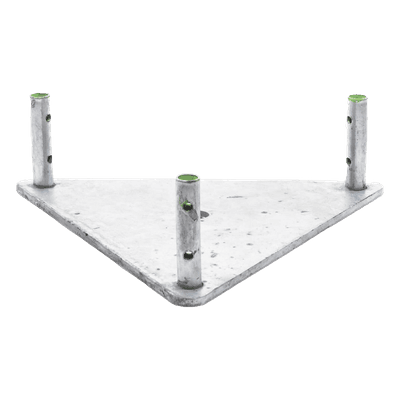 Base para Torre / Placa de Acero 1/4' / Niple 3/4' Galvanizado / Concreto Estructurado / Compatible TZ30