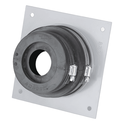 Placa Pasamuro / Cable Coaxial 1/2" / IP66 / Aluminio / 127x127 mm | 5x5 in