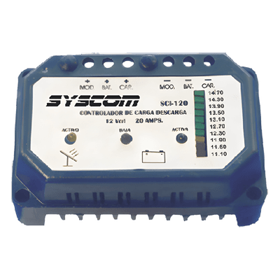 Controlador de Carga Solar / 20 A / 24 Vcc / Protección de Baterías