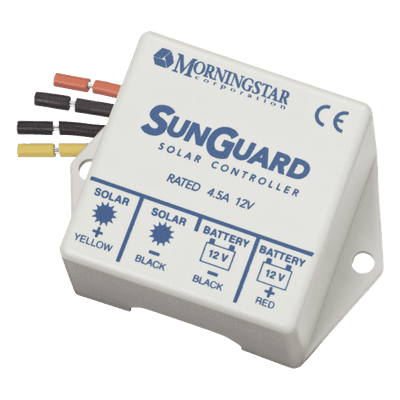 Controlador de Carga Solar PWM / 4.5 A / 12 VCC / Compensación de Temperatura -28 mV/°C / 100% Estado Sólido / Rango Térmico -40°C a +85°C / 1.64 pies x 1.64 pies x 0.82 pies