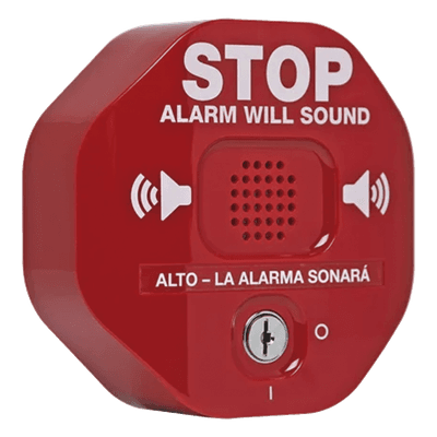 Alarma de Puerta Multifunción / Sirena 95/105 dB / Alimentación Dual 9V y 12-24 VCD / Detección de Apertura 30 s / Carcasa de Policarbonato