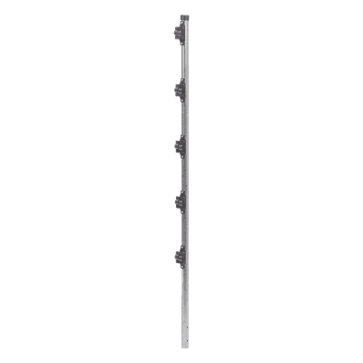 Poste de Paso para Cerca Electrificada / 1.2 m (3.9 ft) / Tubo Galvanizado Cal. 18 / 1" Diámetro / 5 Aisladores / Fijación en Concreto