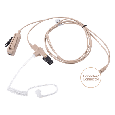 Kit Micrófono-Audífono Profesional / 2 Cables / Tubos Acústicos Transparentes / Compatible KENWOOD NX-340/320/420/TK-3230/3000/3402/3312/3360/3170 / PTT Integrado / VOX Modo Convencional