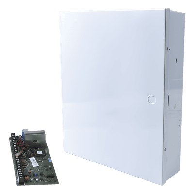 Panel de intrusión / 8 zonas cableadas expandible a 48 / 3 particiones / Compatible serie inalámbrica 5800 / Con gabinete