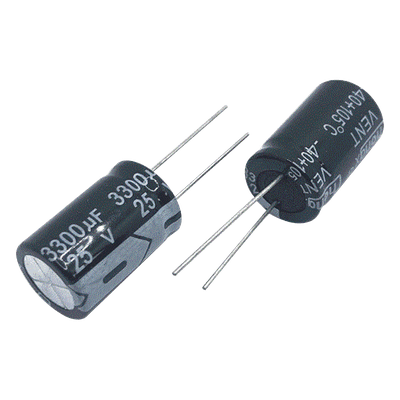 Capacitor Electrolítico Radial / 3300 µF / 25 Vcc / 105 °C / 18 x 25 mm