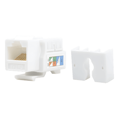 Módulo Jack Keystone / Cat5e / Terminación 110 / RJ45 / 1 Puerto / 90° / T568A-B / Blanco